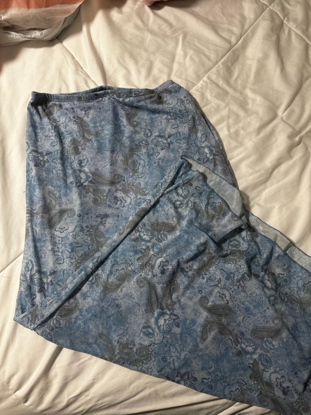 Blue Paisley Maxi Skirt